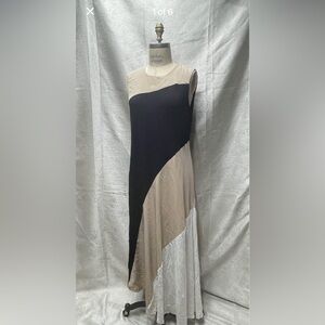 Elegant Color Block Sleeveless Dress